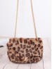 Leopard Print Plush Drawstring Purse